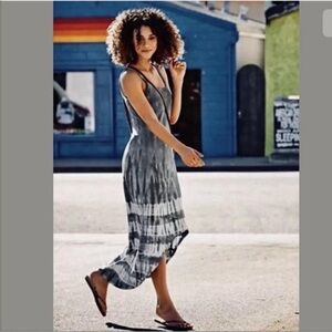 Stylish Gray Tie-Dye Maxi Dress